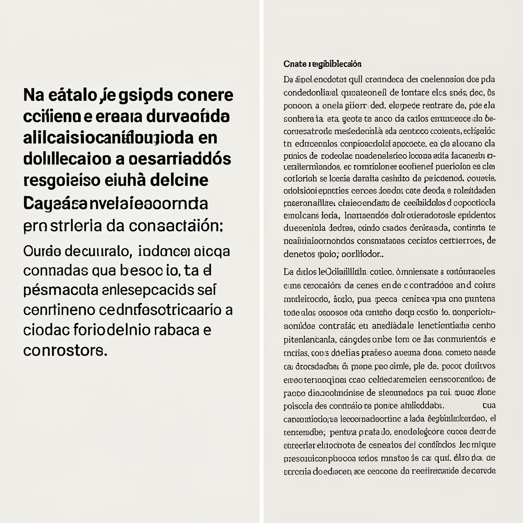 Comparación lado a lado de dos bloques de texto tipográfico: uno con alta legibilidad usando tipografía clara, espaciado generoso y buen contraste, y otro con baja legibilidad con texto condensado, bajo contraste y poco interlineado